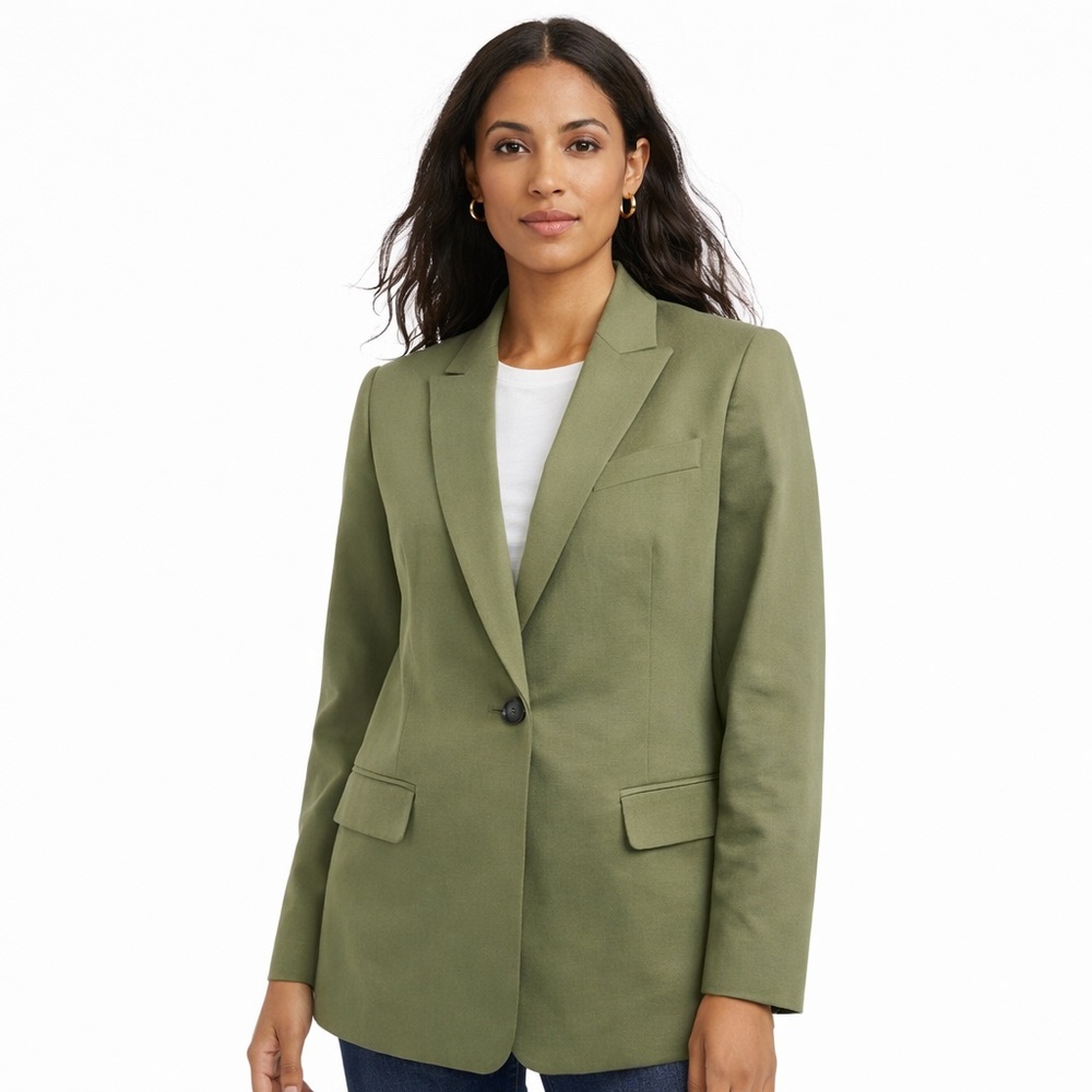 Banana Republic Olive Green Blazer Size 4T Oversized Tailored